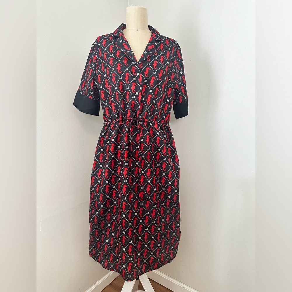 Scotch & Soda AB Seahorse Short Sleeve Midi Dress Size Large